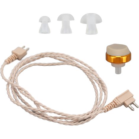 Câble récepteur pour appareil auditif 2 broches couleur chair, kit récepteur SoundAid 2 Core avec accessoire embout auriculaire (1/5)