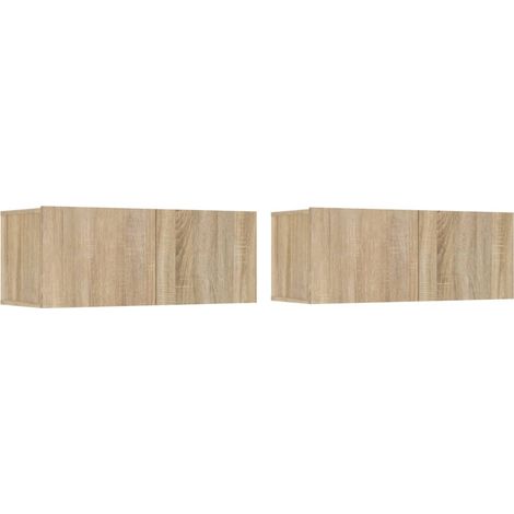 Mobile TV multimediale scaffale per televisione credenza televisione sala da pranzo soggiorno camera da letto 2 pezzi rovere Sonoma 80 x 30 x 30 cm derivati del legno marrone 020028619