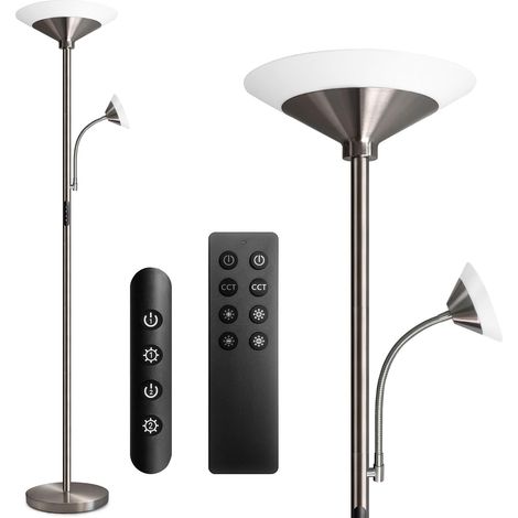 Lampadaire Salon LED Dimmable 27W avec Lampe de Lecture 6W, Lampadaire Moderne avec télécommande et Tactile pour Salon, Chambre, Bureau (1/5)