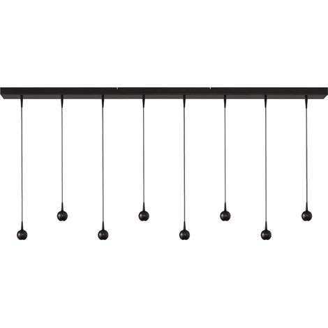 Lampe suspendue à 8 lampes Talana 160 x 8cm noir Ø 6cm DTW - 2411-05-05-160-8 (1/3)