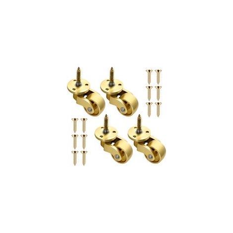Lot de 4 roulettes universelles pivotantes à 360° en laiton massif de 25 mm pour meubles et chariots (1/5)