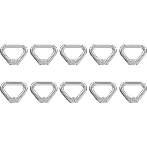 10 pièces anneaux triangulaires en acier inoxydable 304 avec boulons à œil et écrous M8 pour fixation robuste (1/5)