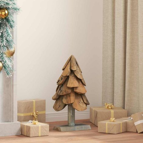 Weihnachtsbaum mit Ständer Braun 61 cm Massivholz Teak