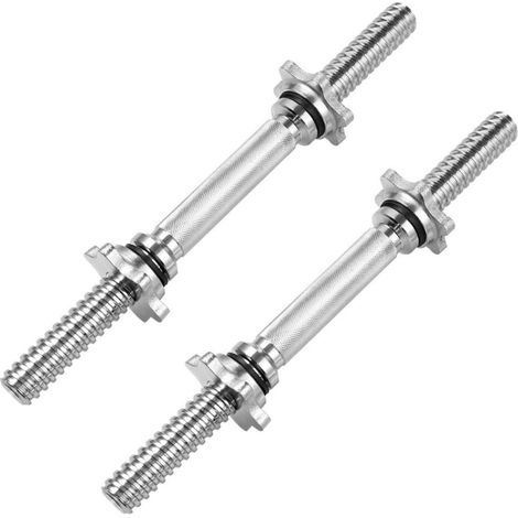 TRADE SHOP - 2 Manubri Filettati Da 35cm Per Sollevamento Pesi Sport Allenamento Palestra - (1/5)