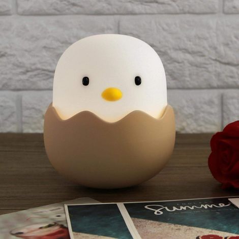 MINKUROW Piccola Luce, Simpatico Luce Notturna Usb, Pulcino A Forma Di Uovo Per Camera Da Letto Per Bancone Da Letto (Luce Bianca) (1/5)