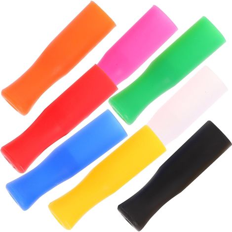 Embouts de Paille en Silicone Réutilisables 8 Pièces pour Acier Souples, Lot Multicolore, Qualité Alimentaire, Adaptés aux Pailles Inox, Accessoires Pratiques pour Usage Quotidien (1/5)