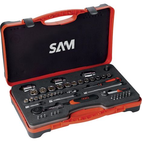 Coffret de 52 Douilles et accessoires 1/4'' et 1/2'' SAM OUTILLAGE - 75-RS1