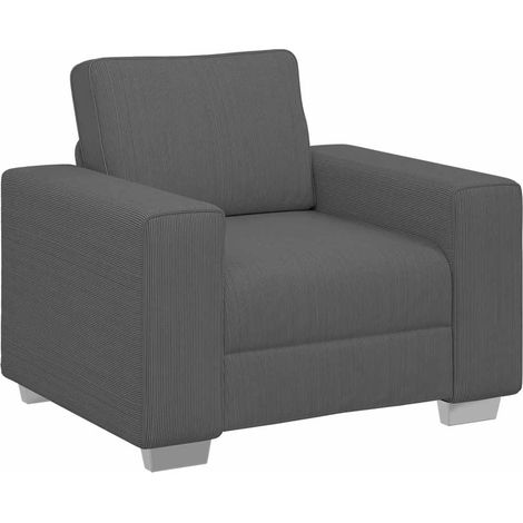 vidaXL Divano Sedia Grigio Scuro 60 cm Tessuto di Velluto a Coste (1/5)