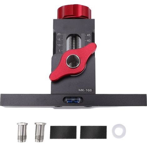BelleRise - Cabinet Door Mounting Jig – Aluminium ajustable – Bulle niveau intégrée – rapide portes cuisines sans cadre – 6/8/10 mm (1/5)