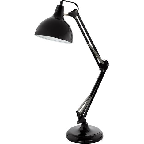 Lampada Da Tavolo Minimal Borgillio Acciaio Nero 1 Luce E27 (1/4)