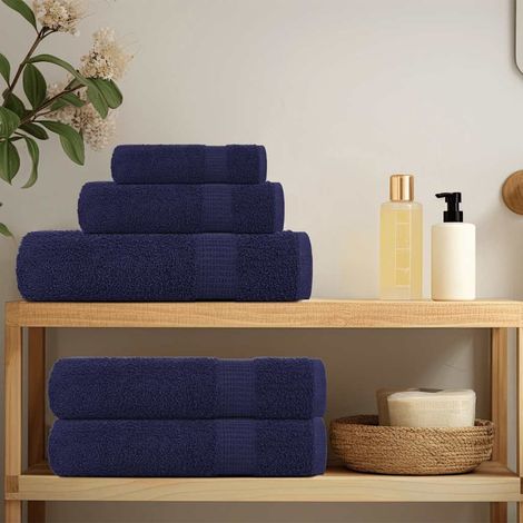 vidaXL Asciugamani da bagno FROGN 2 pz Blu navy 100x150 cm 360