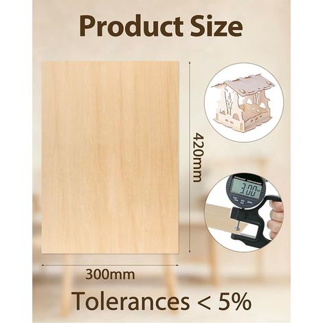 Plywood 3mm Basswood, 420x300mm for DIY (1/3)