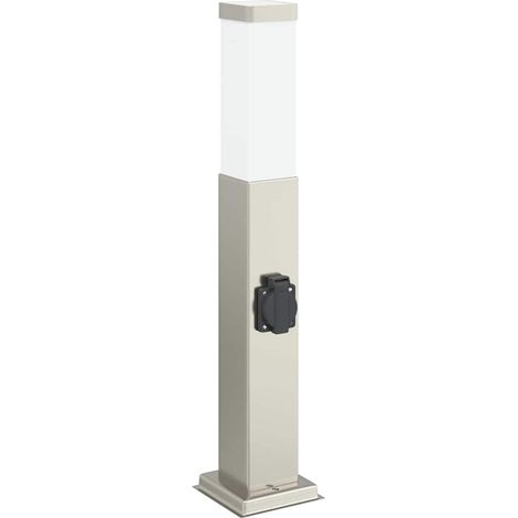 Baliza de luz con toma de corriente de 50 cm, acero inoxidable, IP44 vidaXL (1/5)