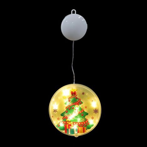 Luci decorative rotonde a LED verdi, alimentate a batteria, ideali per decorazioni natalizie, da appendere in bar e hotel, per creare una delicata atmosfera festiva con motivi natalizi. (1/5)