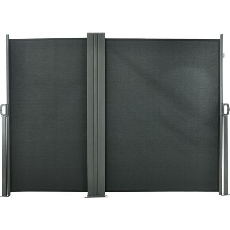 Divisore da Giardino Regolabile Anti UV con Maniglia, in Metallo e Poliestere 180 g/m², 600x180 cm, Grigio (1/5)