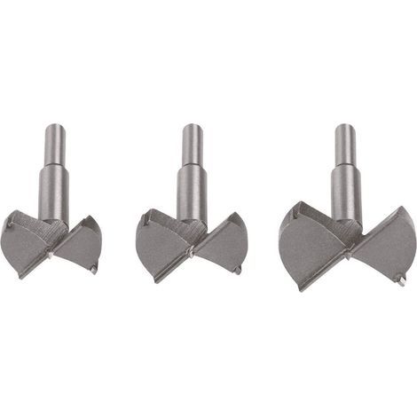 Mèches Bois, 3pcs (45/50/60mm) Fraise Bois Carbure, L'installation De Portes Sphériques Bois, Tiroirs, Vous Aide Rapidement Pour Faire Des Trous Propres À Fond Plat Dans Le Bois (1/5)