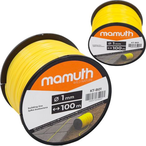 Corde de maçon 1mm x 100m Corde de tracé Corde à mesurer en plastique MAMUTH (1/4)
