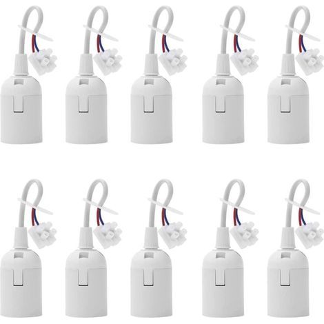Packung mit 10 E27-Lampenfassungen mit 4A 250V-Kabel für Glüh- und LED-Lampen (1/4)