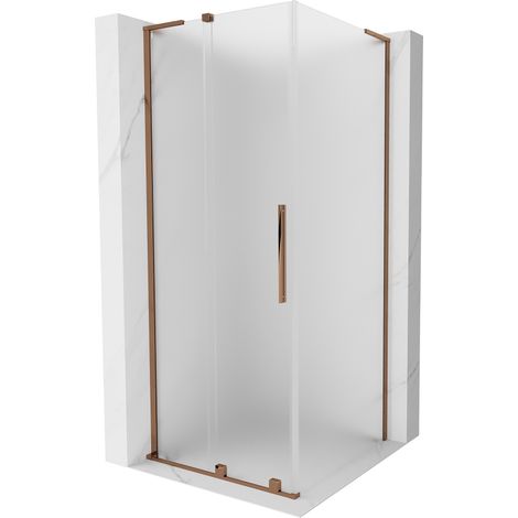 Mexen Velar L cabine de douche coulissante 120 x 120 cm, givrée, or rose - 871-120-120-33-60 (1/5)