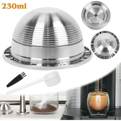 230ml Refillable Stainless Steel Reusable Coffee Filter Capsules for Nespresso Vertuo (1/5)