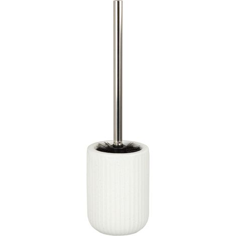 Toilettenbürste mit Halter, Keramik, Weiß, Silber, Indien (1/4)