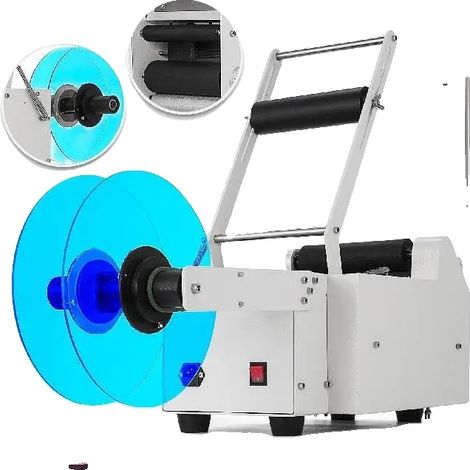 Flaschenetikettiermaschine, 640 x 350 x 460 mm, geeignet für Flaschen von 12 bis 90 mm Durchmesser, 50 Etiketten pro Minute, 120 W Leistung, Etikettiergenauigkeit von +/- 0,5 mm (1/5)