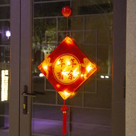 Lanterne rouge LED porte-bonheur pour Nouvel An chinois, décoration suspendue de Fête du Printemps, chambre, pack de 6
