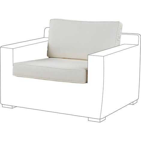 Beliani – Housses de coussins rectangulaires pour fauteuil extérieur – Tissu polyester unicolore blanc – Dimensions 75/41 x 80 x 12 cm – Set de 1 (1/5)