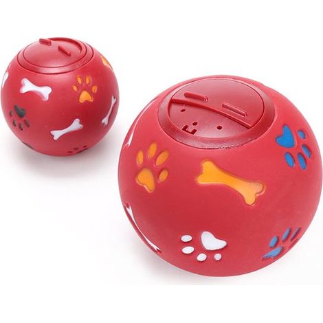 Juguetes para perros, Pelota dispensadora de comida para perros, Para perros y gatos, Pelota de recompensa para perros, 7,5 cm, Roja, 2 unidades (1/5)