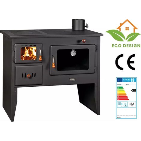 EEK A -Küchenofen Holzherd Beine Ofen Vielstoff Stahl Top - Prity 2P41 BImSchII 15.2 kw (1/5)