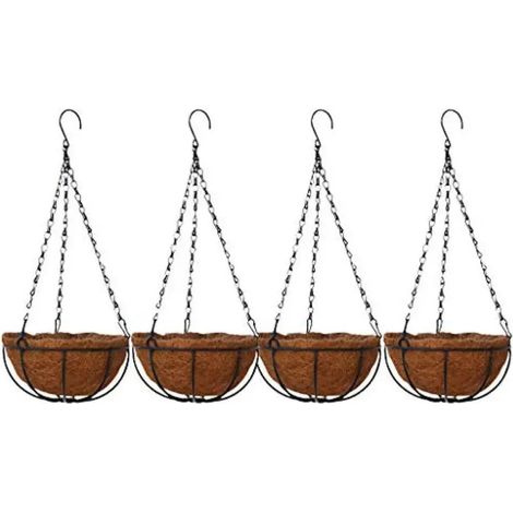 Lot de 4 paniers suspendus pour plantes pots de fleurs suspendus (1/5)
