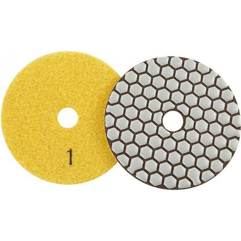 Tampons de polissage diamant-paquet de 7 tampons de polissage diamant secs 4 "/100 mm pour marbre, granit, pierre, béton (1/4)