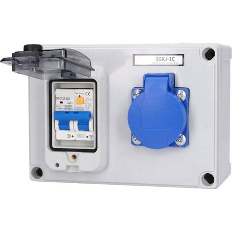 Wall socket outlet, German standard 200-250V with 230V 40A 1P+N RCD