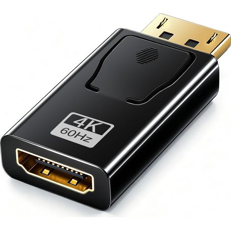 4K Adaptateur Displayport vers HDMI,DisplayPort vers HDMI 4K@60Hz/ 2K@60Hz/ 1080P@120Hz,4 pièces Unidirectionnel display port to hdmi Compatible avec HDTV,Projecteur,Moniteur, AMD, GPU (1/5)