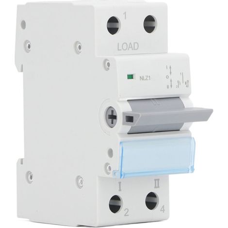 Commutateur manuel rail DIN – Double alimentation monophasé 230V 63A – Verrouillage unilatéral – Sécurité tableau (1/5)