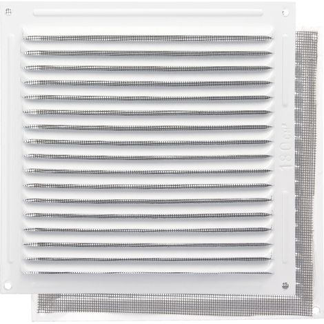 Griglia Di Ventilazione In Alluminio Con Zanzariera Avvitabile 200 x 200 mm. Colore bianco (1/4)