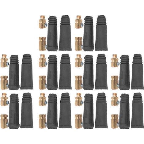 10er-Set Schweißkabelverbinderstecker aus Gummi und Messing für europäische Schweißmaschinen – Schnellkupplung