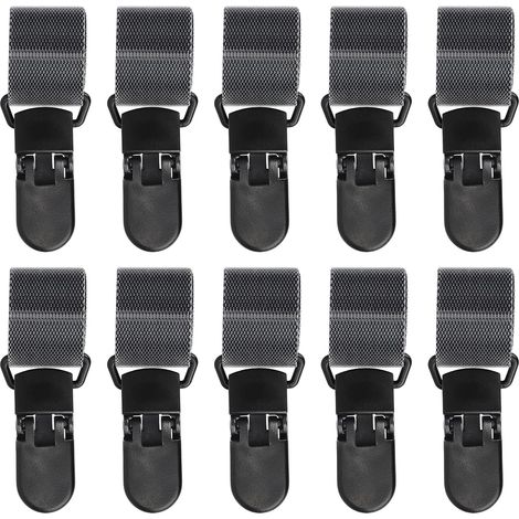 Lot de 10 pinces pour drapeaux de jardin, supports antivent robustes, fixation sécurisée pour mâts de drapeaux