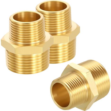 3 Pcs Raccord Mâle à Mâle, 1" MNPT x 3/4" MNPT Raccord de Prolongation de Tuyau Hexagonal pour Applications Industrielles, Automobiles, Transfert de Fluides, Lignes de Gaz (1/5)