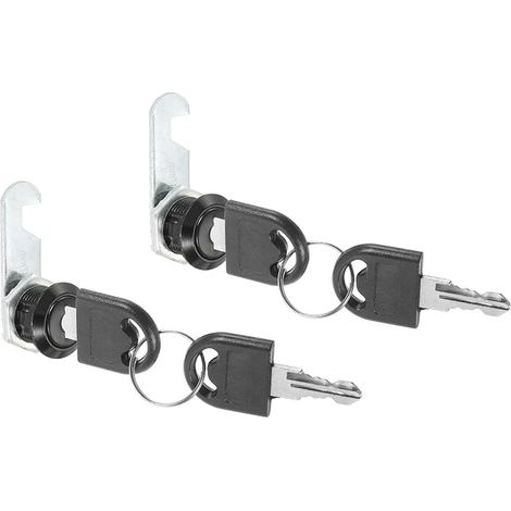 Furniture Drawer Lock with Keys, 2 Pieces 5/8 Inch (16mm) Zinc Alloy Security Lock Cylinder Keyed Same for Door Cupboard Mailbox Office Black (1/5)