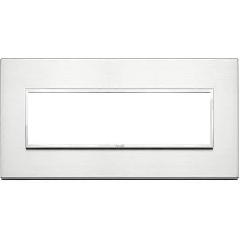 Placca Vimar Eikon Evo 7 moduli alluminio brillante 21657.01