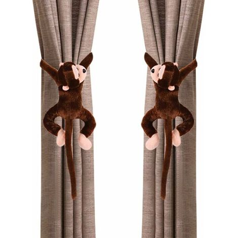 1 Paire d'Embrasse à Rideaux à Longue Queue Singe Mignon pour Chambre d'enfant Boucles à Rideaux Accessoires de Rideau fenêtre décoration de Maison Salon Chambre (1/5)