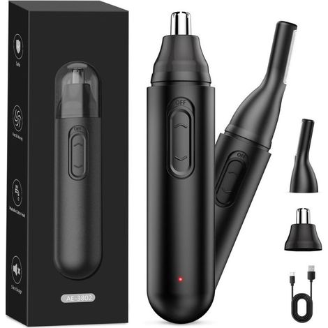 Tondeuse Nez Oreilles Sans Fil Multifonction Coupe Poils Nez, Oreilles, Sourcils, Barbe & Corps, USB Rechargeable IPX7 Étanche, Précision Professionnelle pour Homme Femme (1/4)