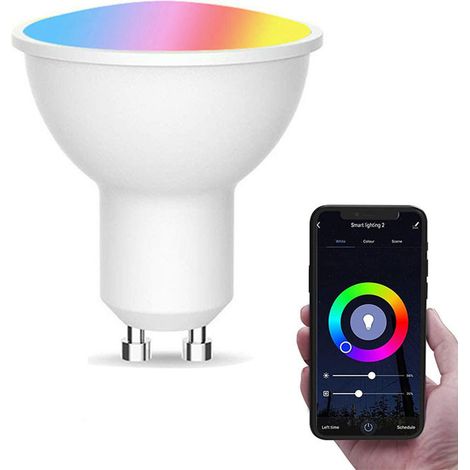 Spot LED Intelligente Tuya WiFi GU10 RGBCW, Commande Vocale Alexa, Dimmable Couleur Complète, Double Mode 220V (1/5)