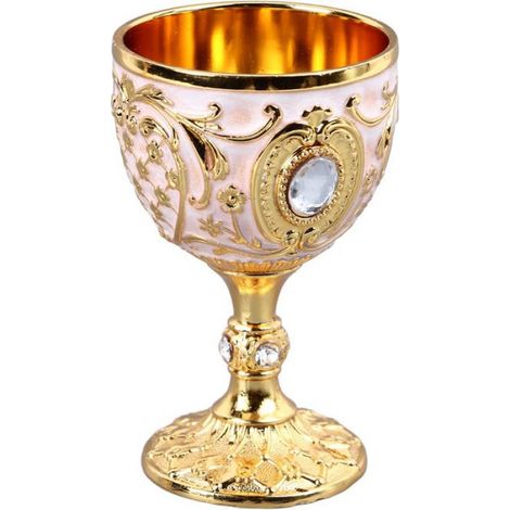 Tasse A Vin - Alliage De Zinc - Design Vintage Relief - Pour Vin Café Thé - Lot De 2 (1/5)