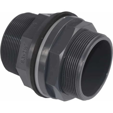 Traversée de Paroi PVC 63mm, Raccord Fileté, PN10 (1/3)