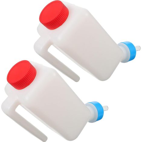 Biberon Suspendu pour Chèvres et Agneaux 800ml, Plastique, Lot de 2  Nourrisseur à Lait avec Tétine Spéciale, Poignée Suspendue, Usage Ferme Extérieure, Nettoyage Simple (1/5)