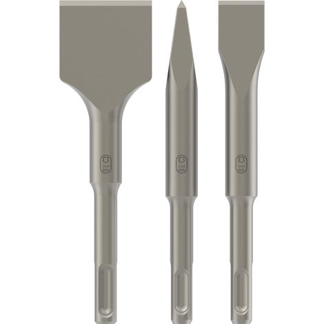 3x Coffret de burins PRO SDS plus-4C, burin court, 3 pièces (1/5)