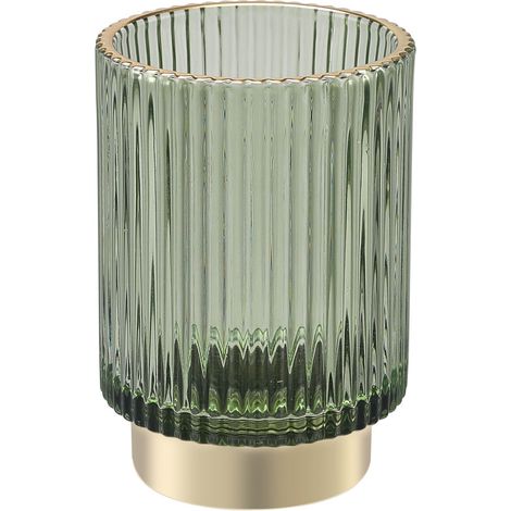 Thickened Ribbed Glass Brush Holder