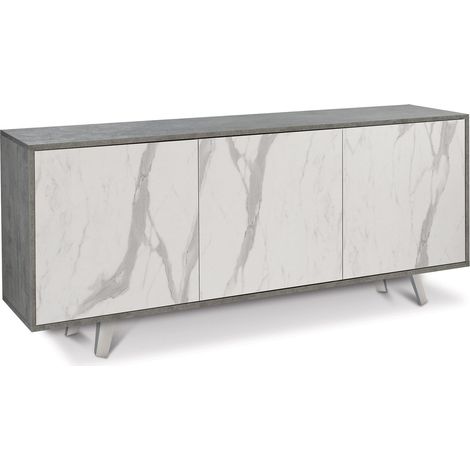 Mobile 3 Ante 177x74x41 cm Cemento/Marmo Calacatta (1/4)